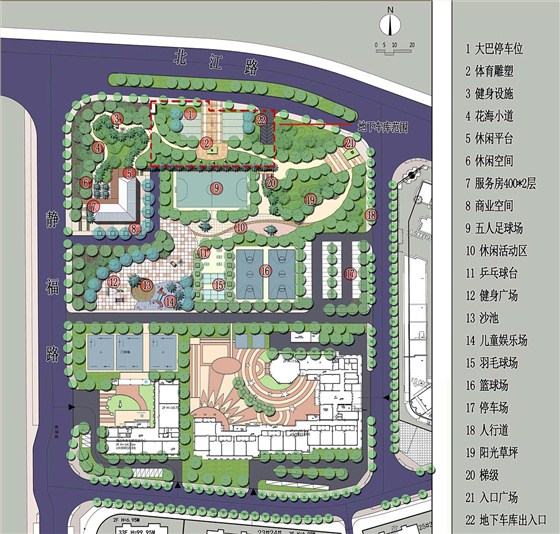 清远静福广场地块整体规划设计平面图