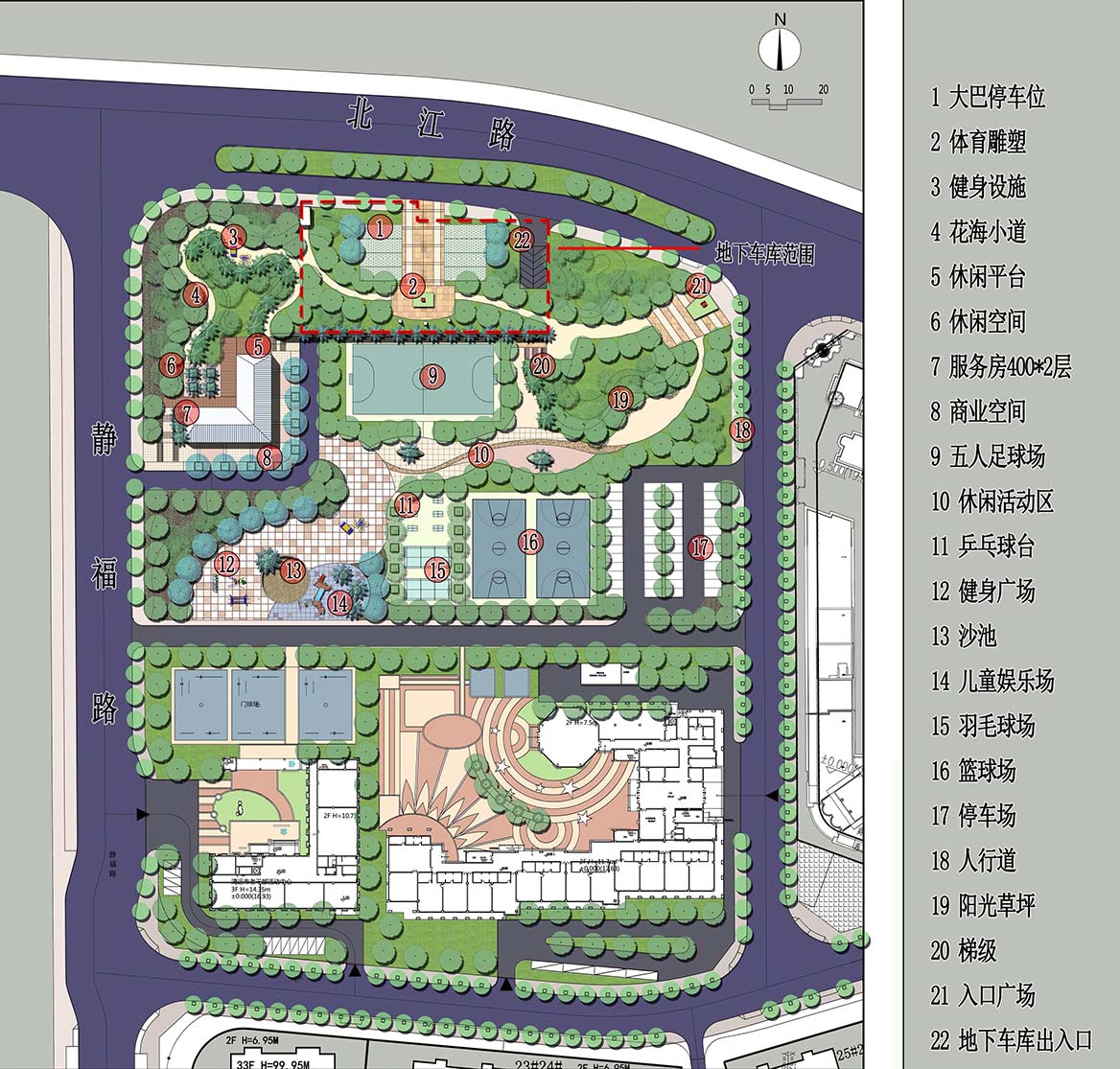 清远静福广场地块整体规划设计平面图